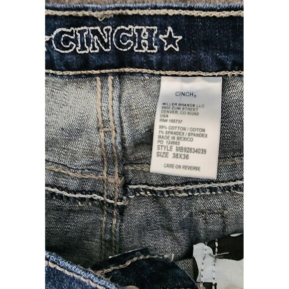 Cinch Jeans White Label Men's 38x36 Mid Rise Relaxed Fit Straight Leg Stretch - Picture 6 of 12